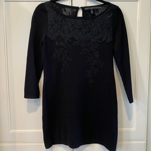 White House Black Market black lace tunic size S - Picture 1 of 4